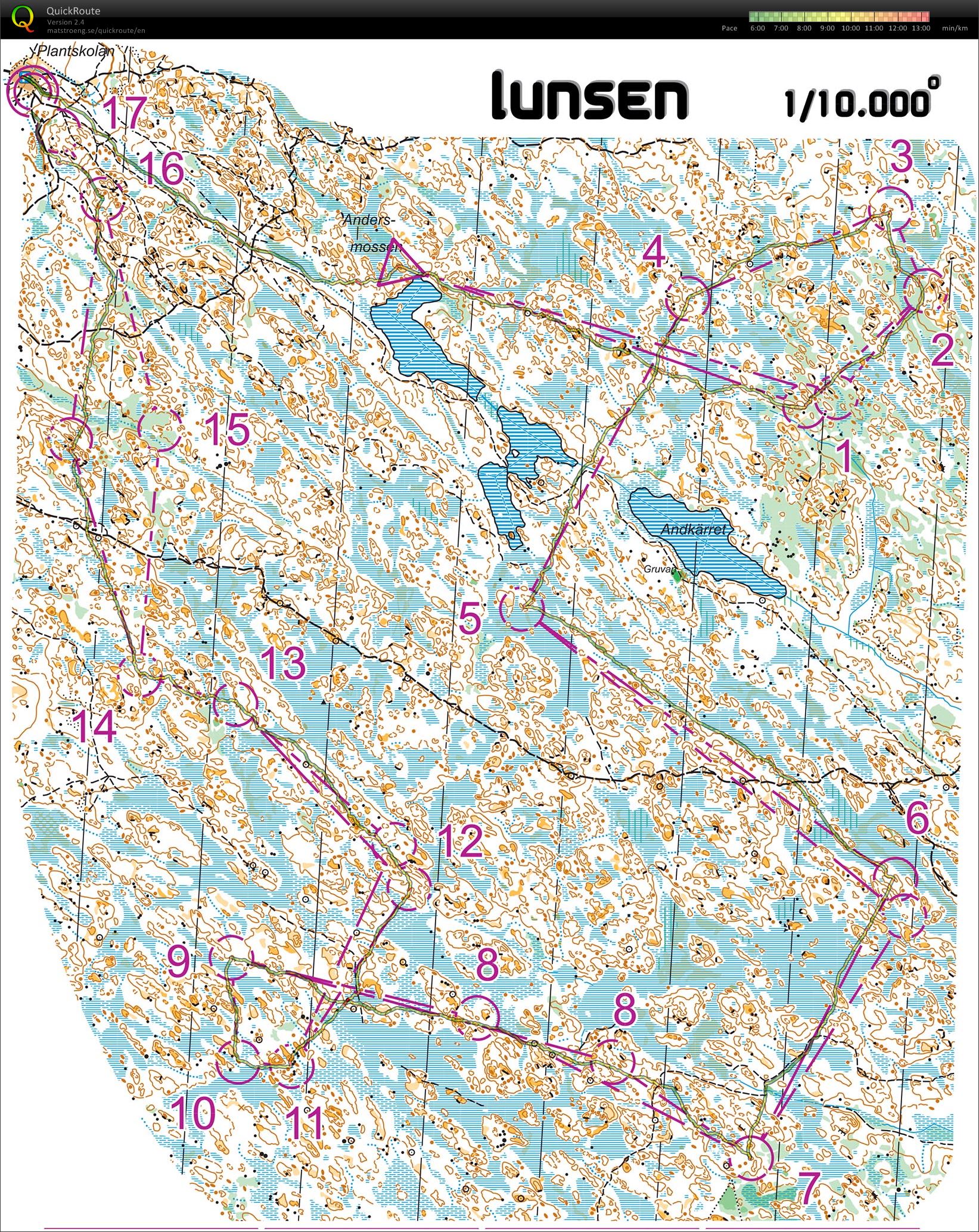 O-løype i Lunsen (09.07.2016)