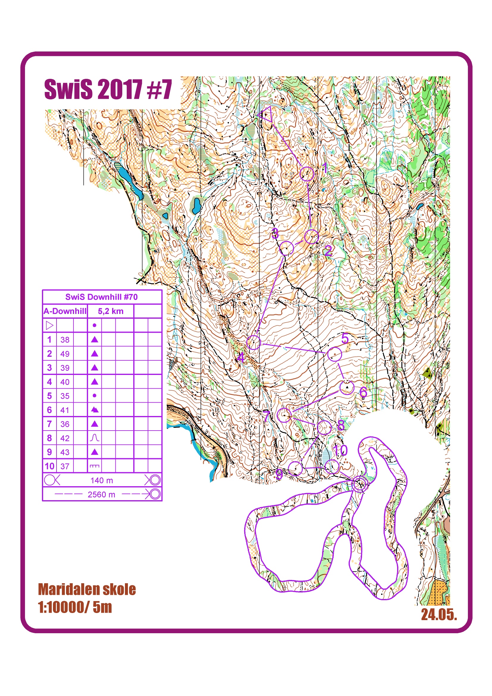 SwiS - Downhill-O Fagervann->Maridalen skole (24.05.2017)