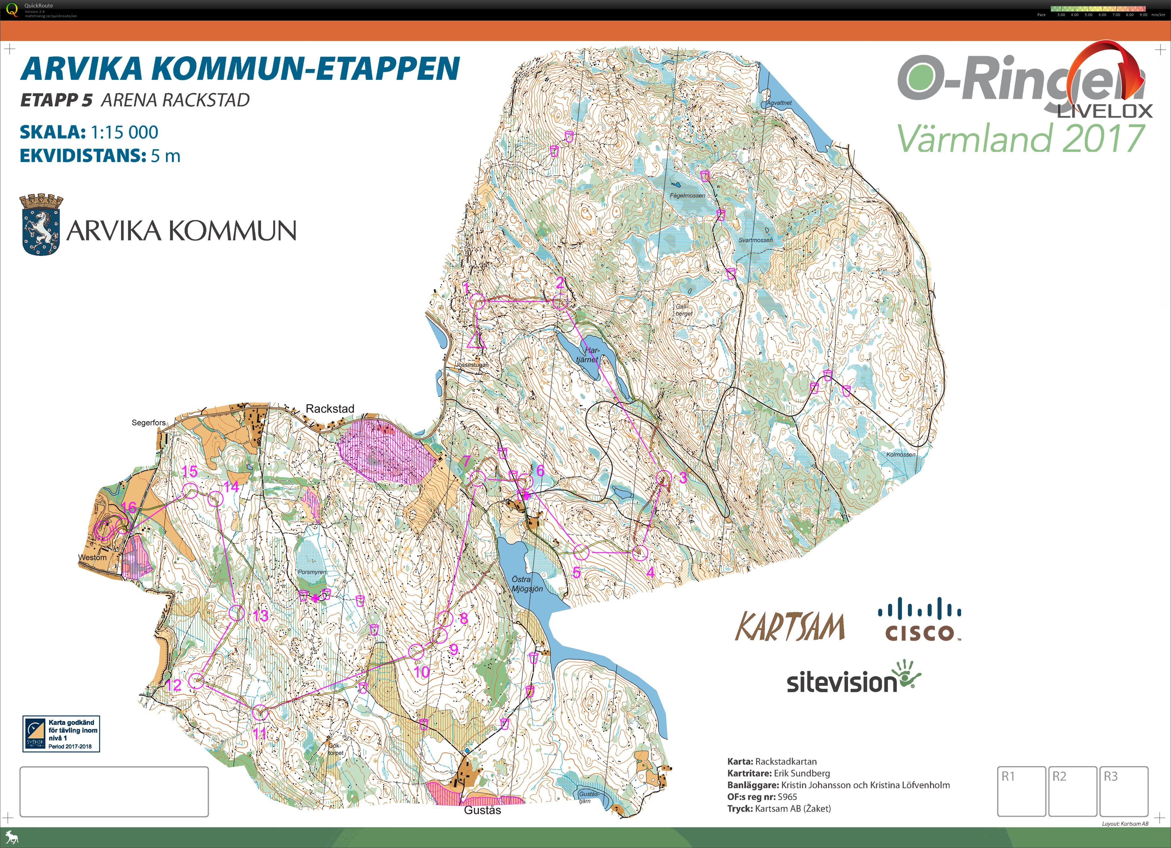 O-ringen etappe 5 Arvika Kommun-etappen (28.07.2017)