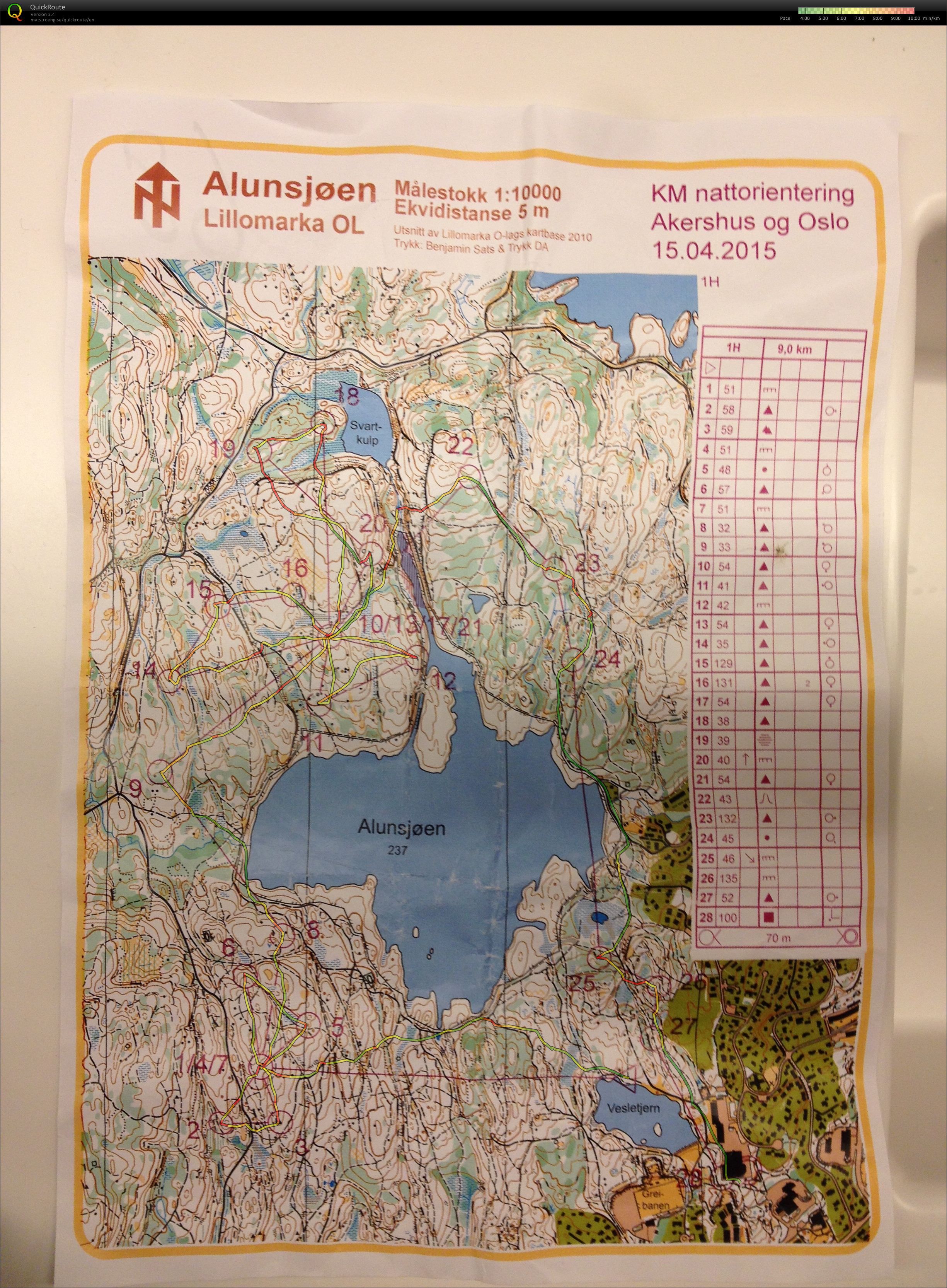 KM nattorientering AOOK- felles start (15.04.2015)