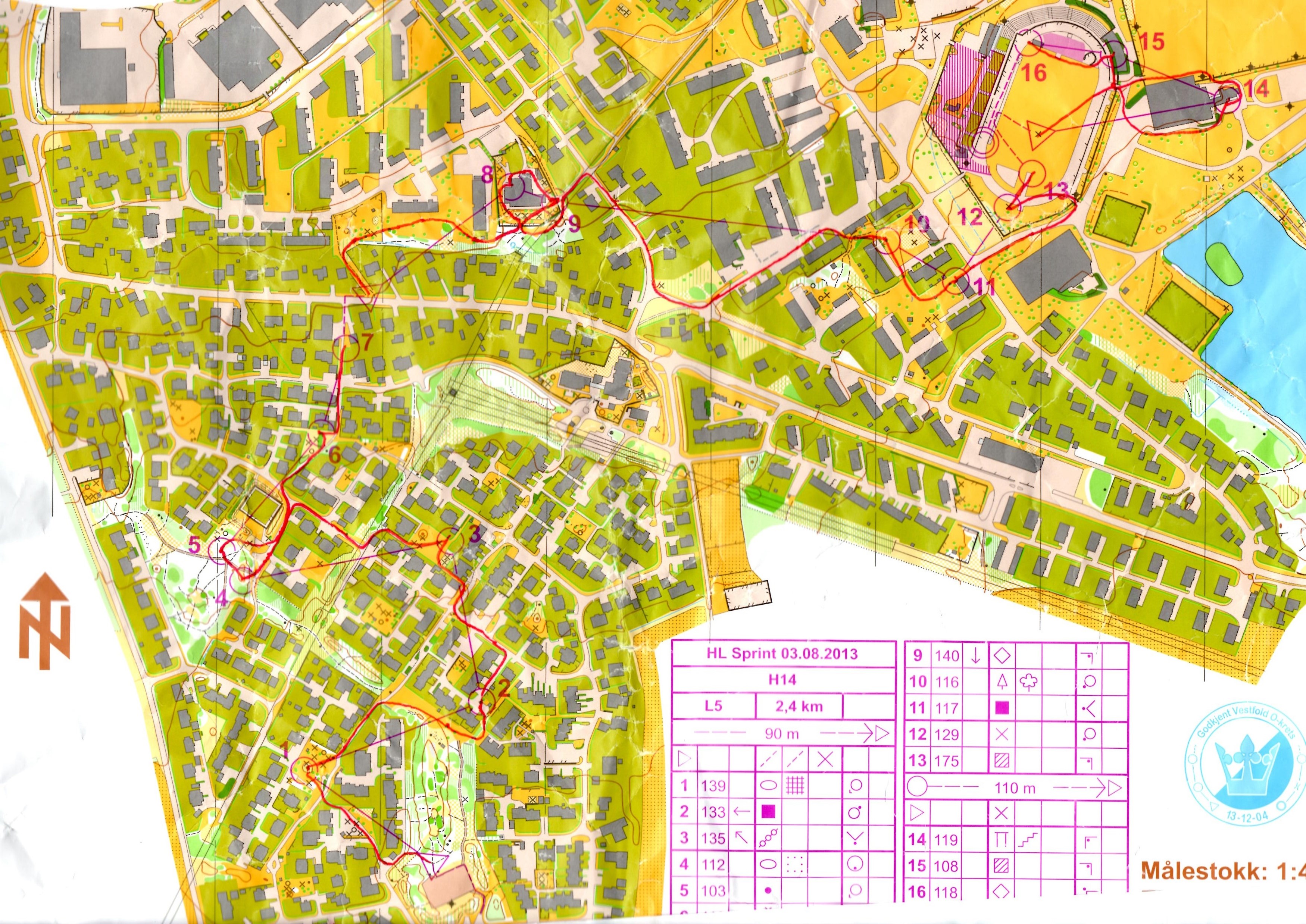 Hovedløpet Sprint H14 (2013-08-03)